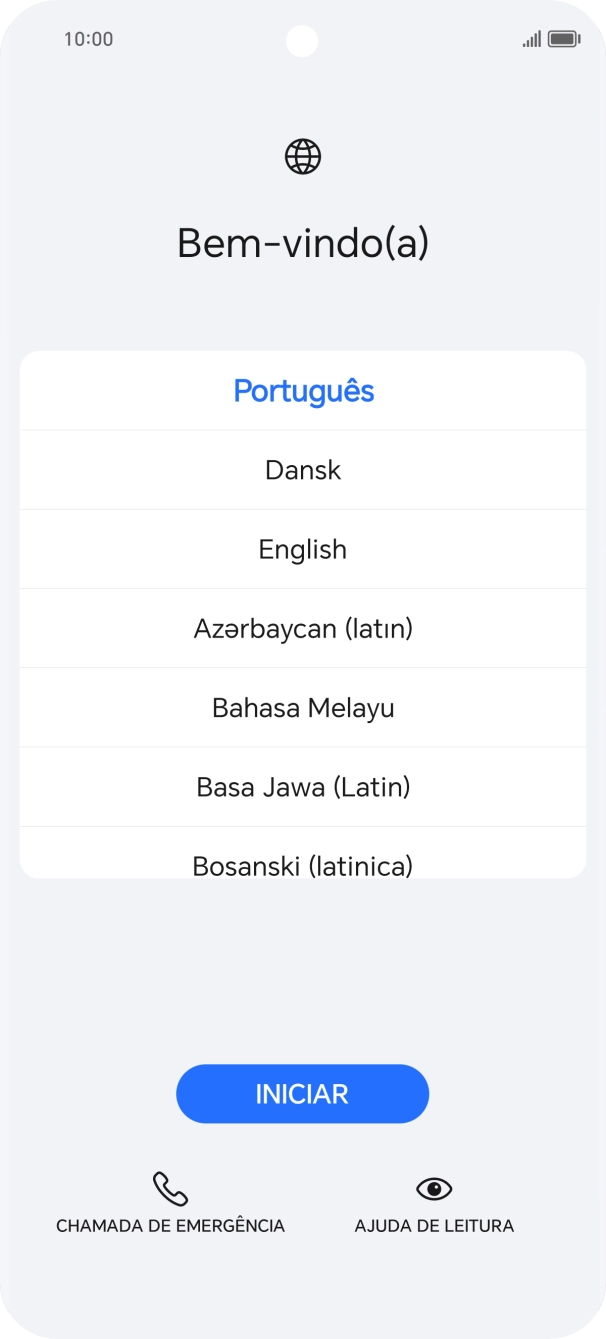 Prima o idioma pretendido.