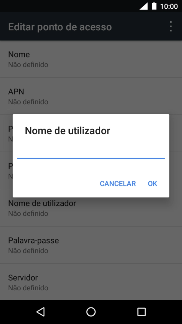 Introduza vodafone e prima OK.