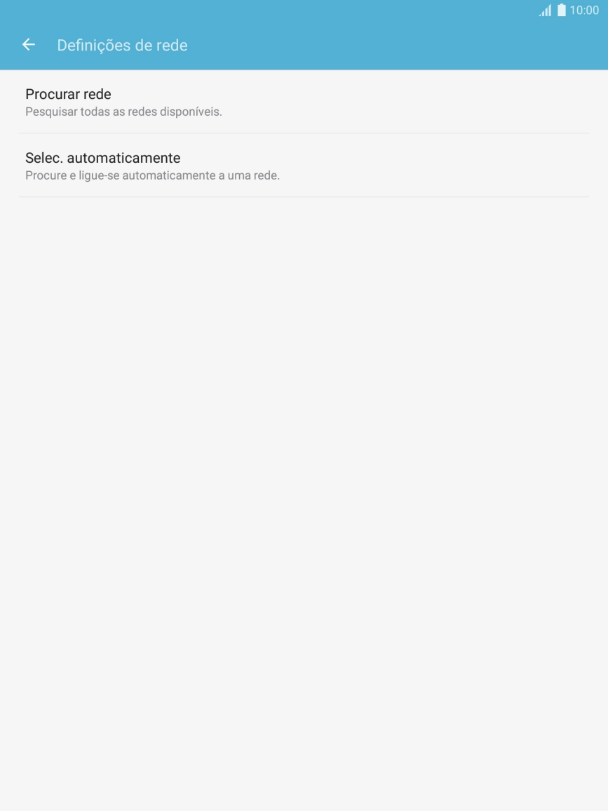 Prima Procurar rede e aguarde enquanto o tablet procura as redes.