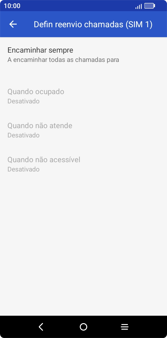 Prima o tipo de desvio pretendido.