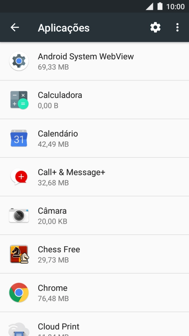Prima a app pretendida.