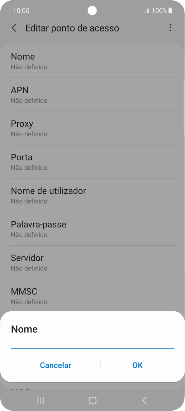 Introduza Vodafone MMS e prima OK.