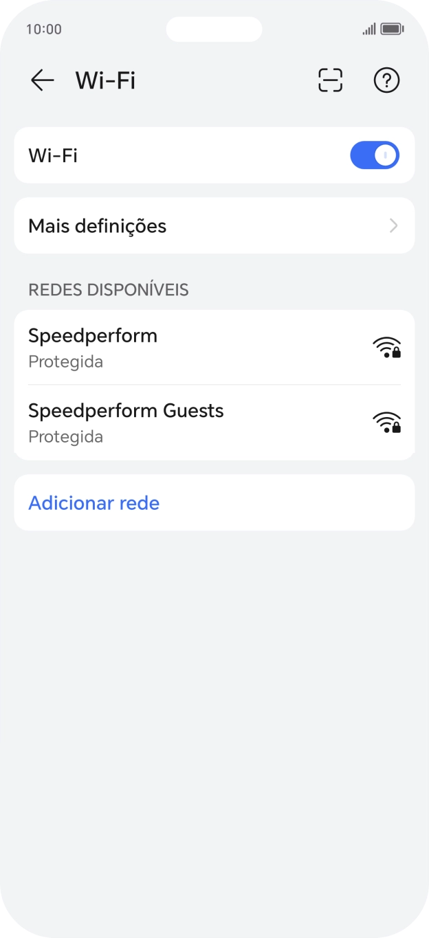 Prima a rede Wi-Fi pretendida.
