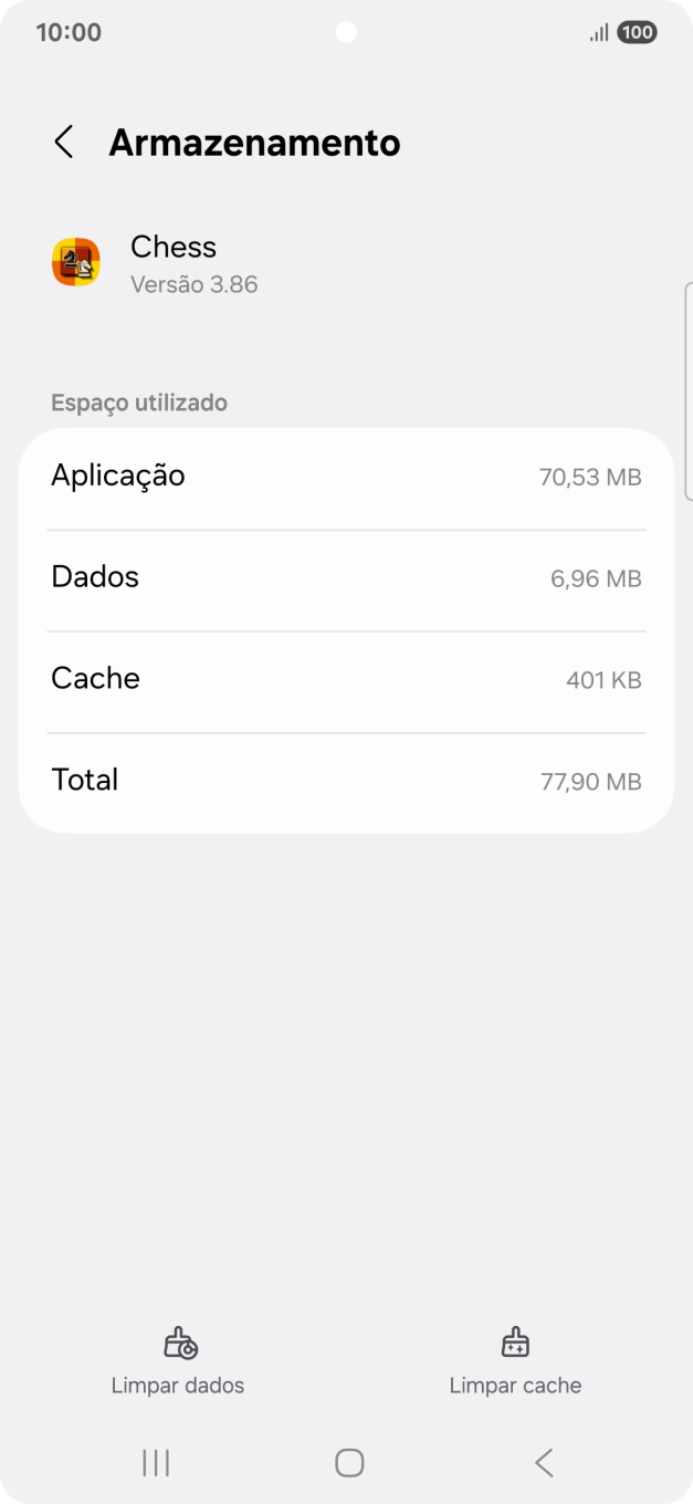 Prima Limpar cache.