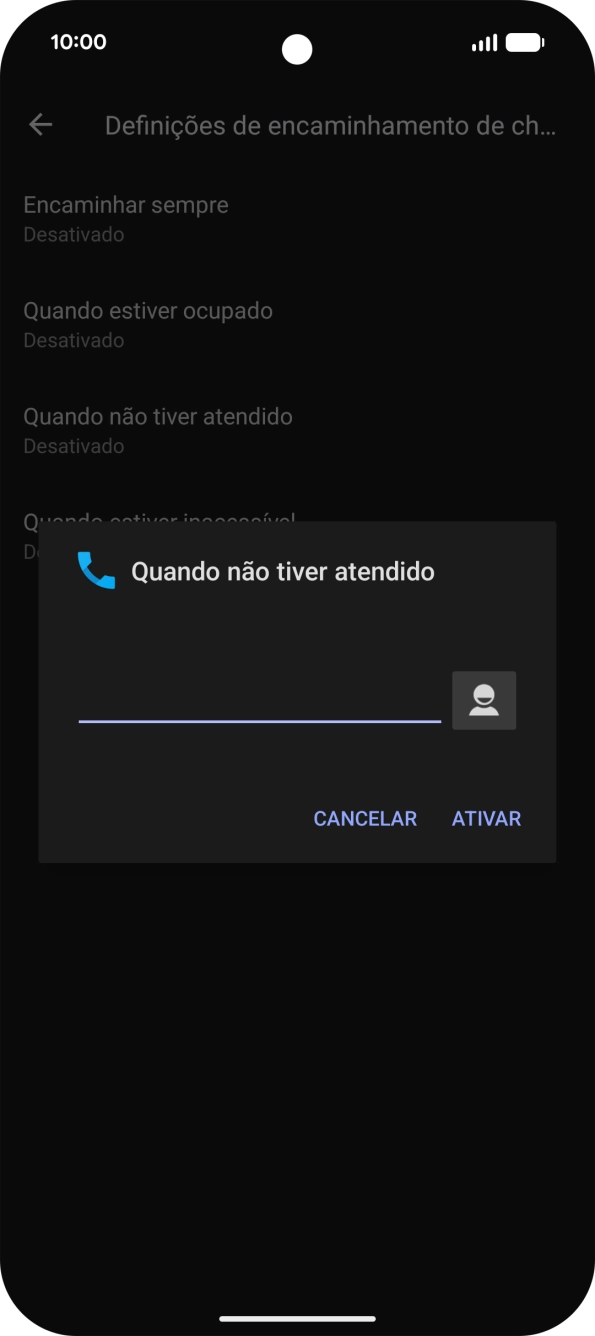 Introduza 123 e prima ATIVAR.