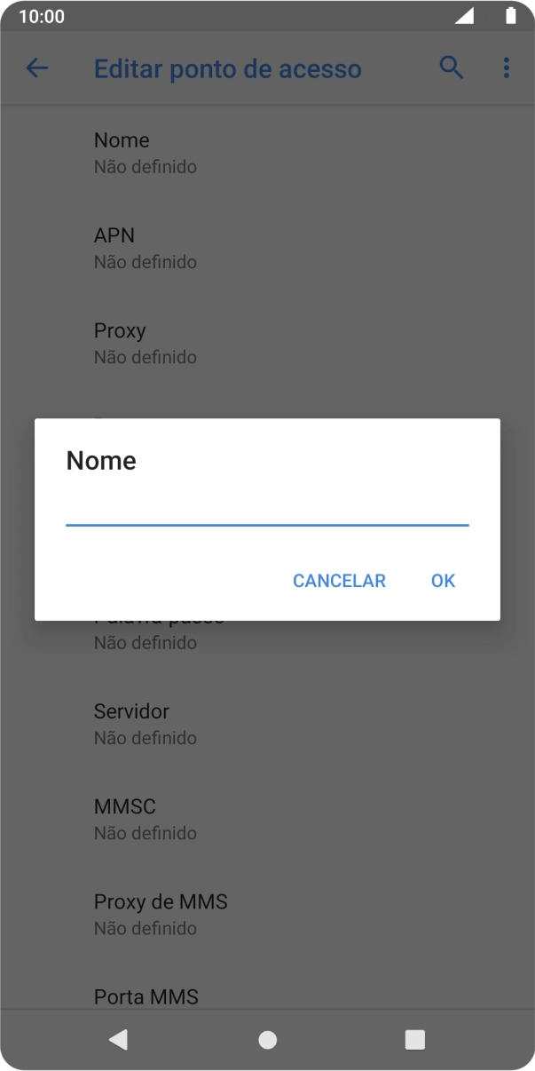 Introduza Vodafone Internet e prima OK.