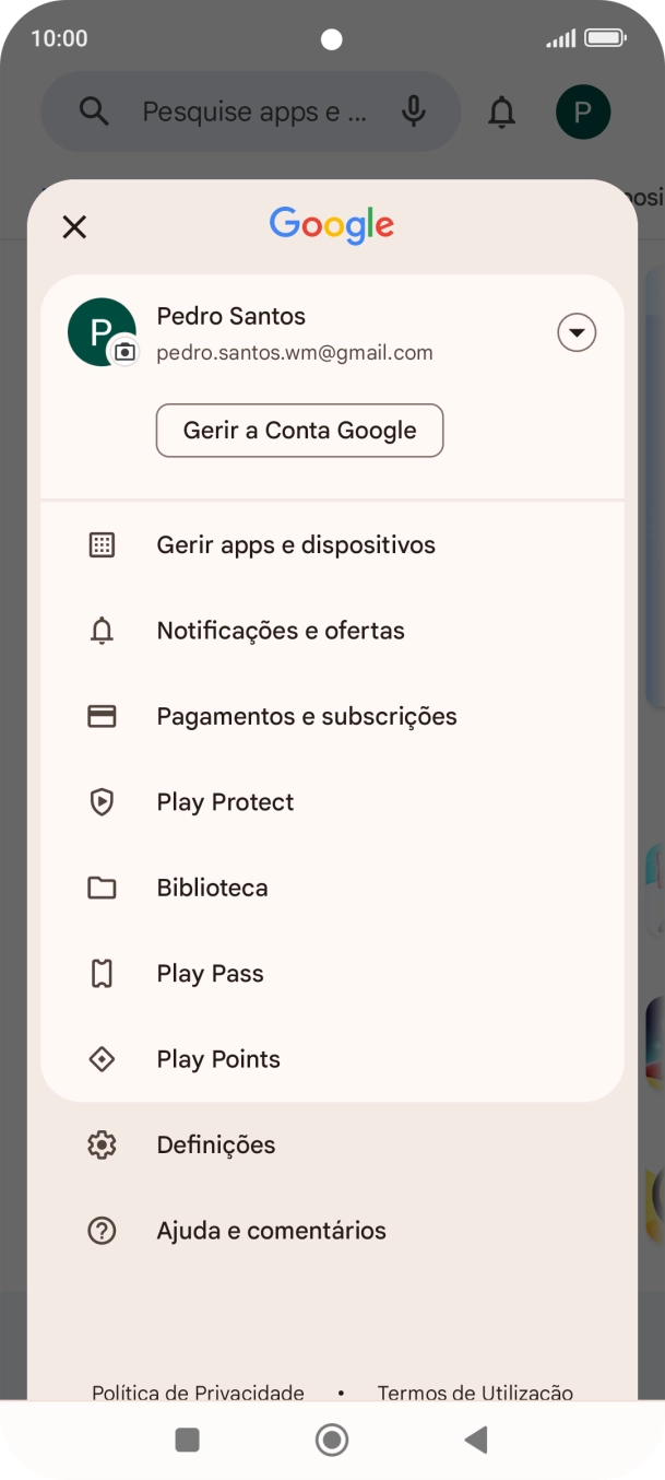 Prima Gerir apps e dispositivos.