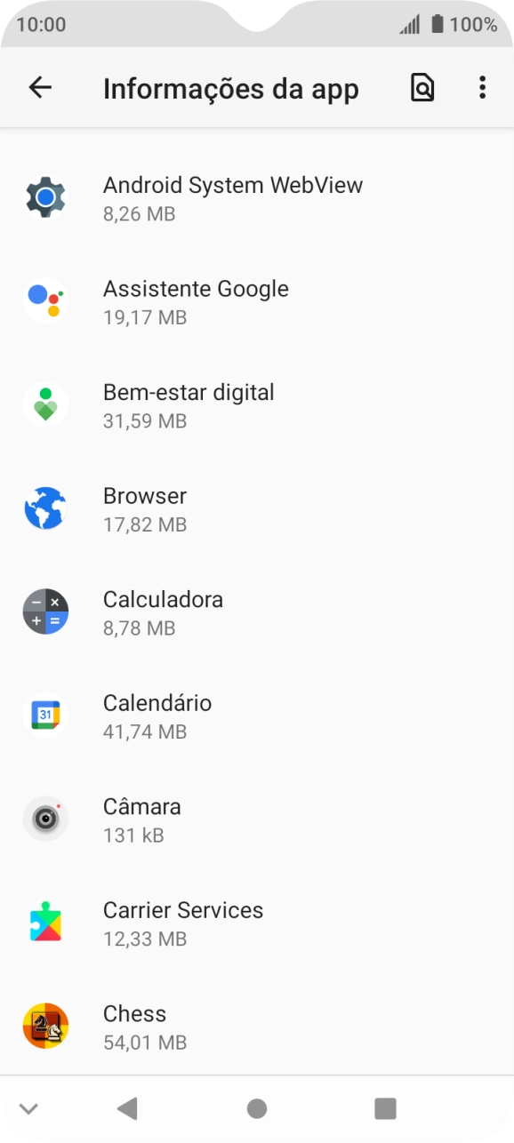 Prima a app pretendida.