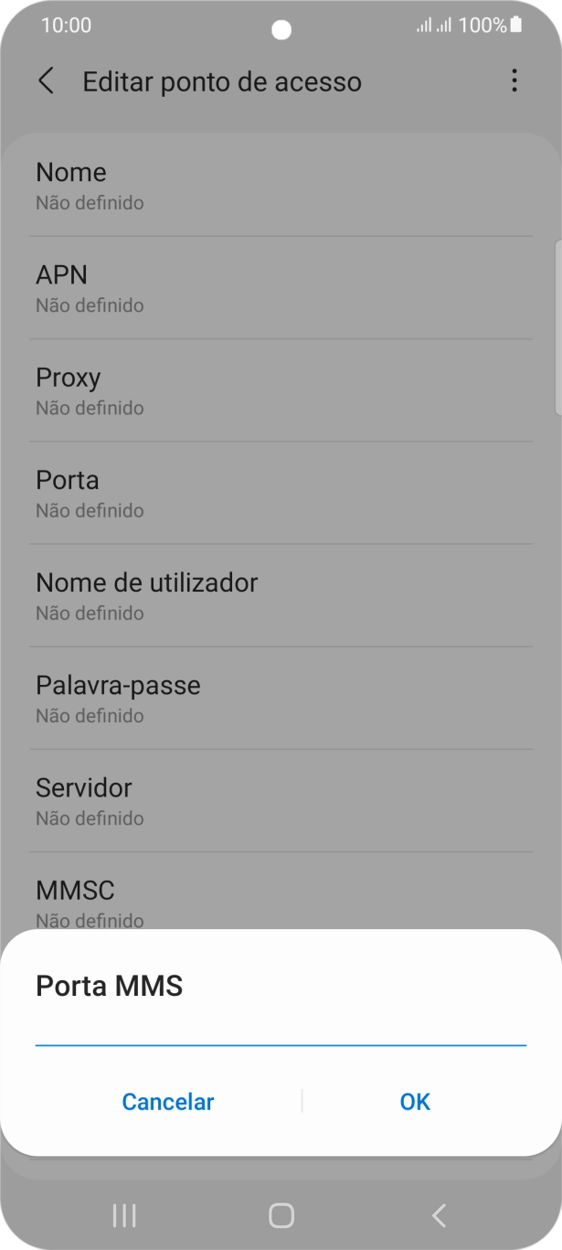 Introduza 80 e prima OK.