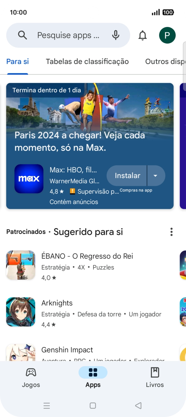 Prima a caixa de pesquisa.