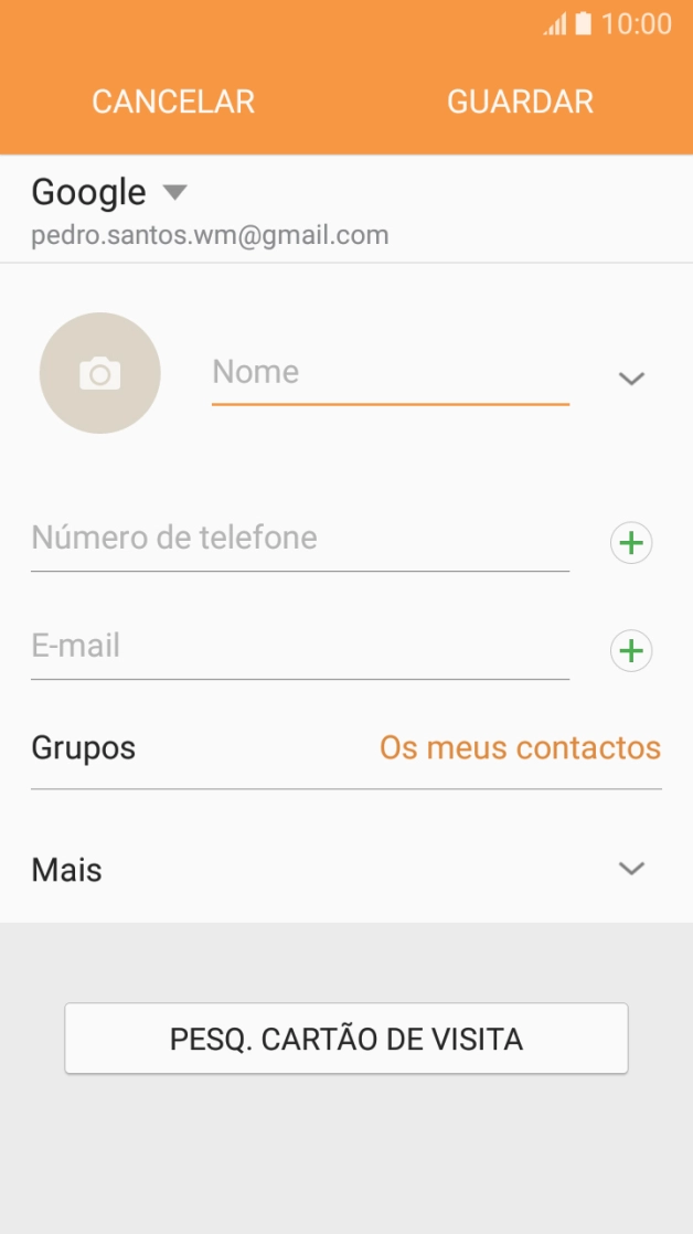 Prima a lista suspensa da lista de contactos.