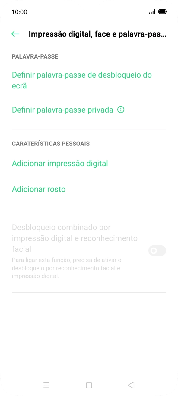 Prima Adicionar impressão digital.