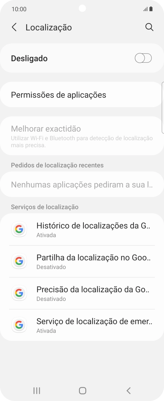 Prima o indicador para ativar ou desativar a função.
