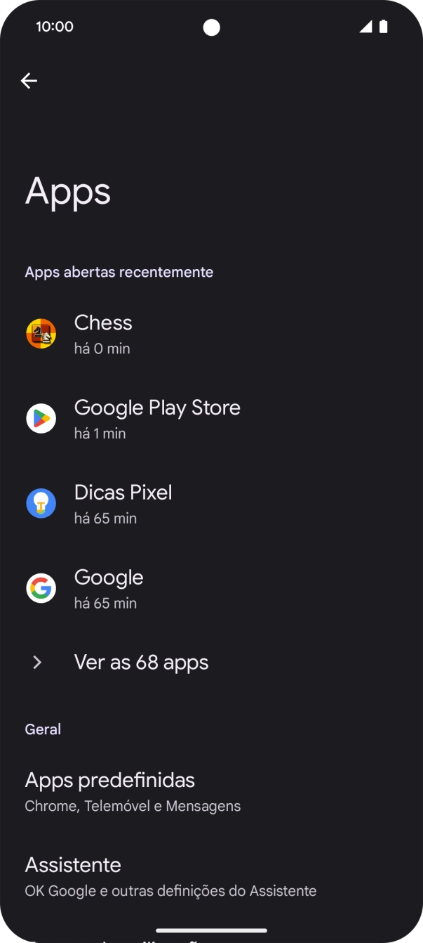 Prima Ver as apps.