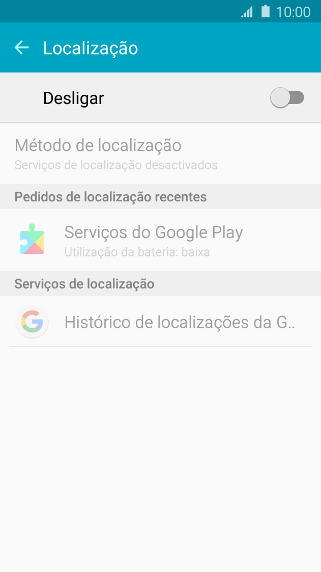 Prima o indicador para ativar ou desativar a função.