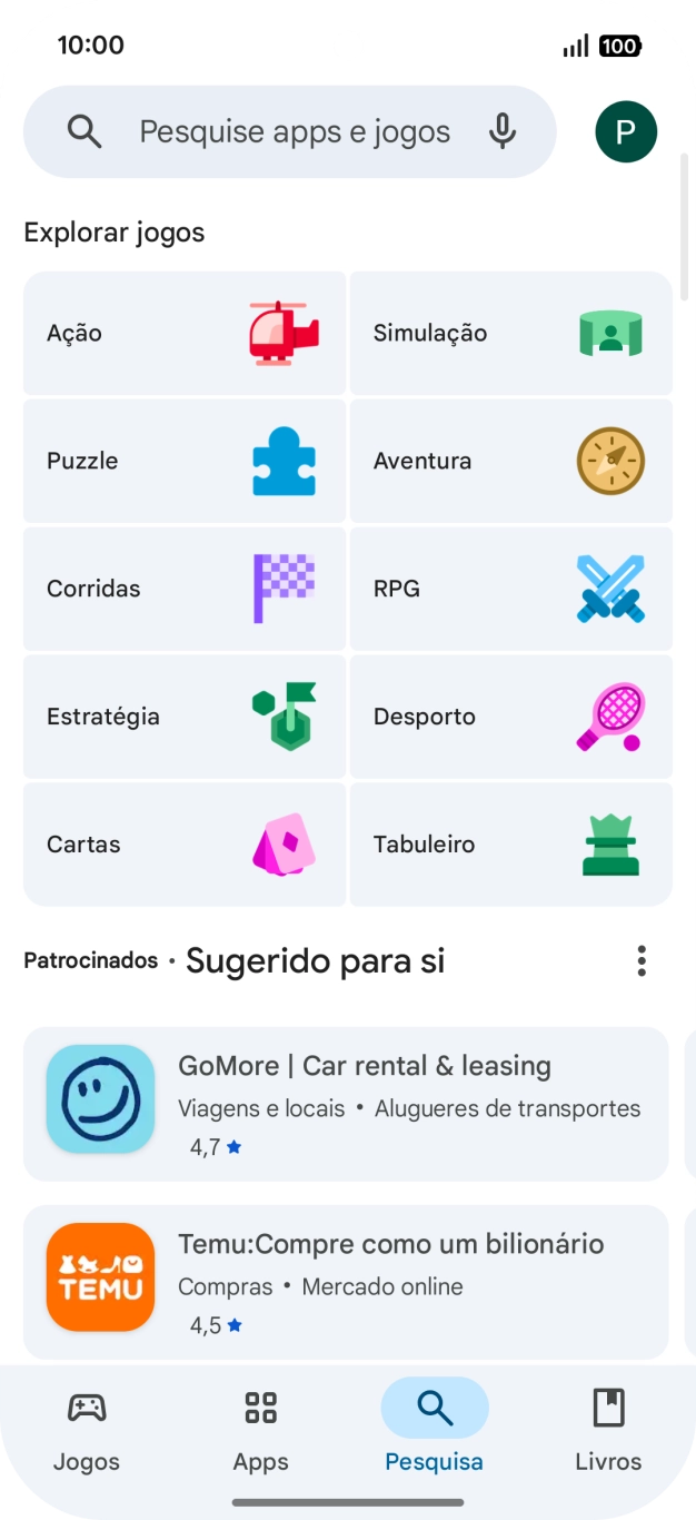 Prima a caixa de pesquisa.