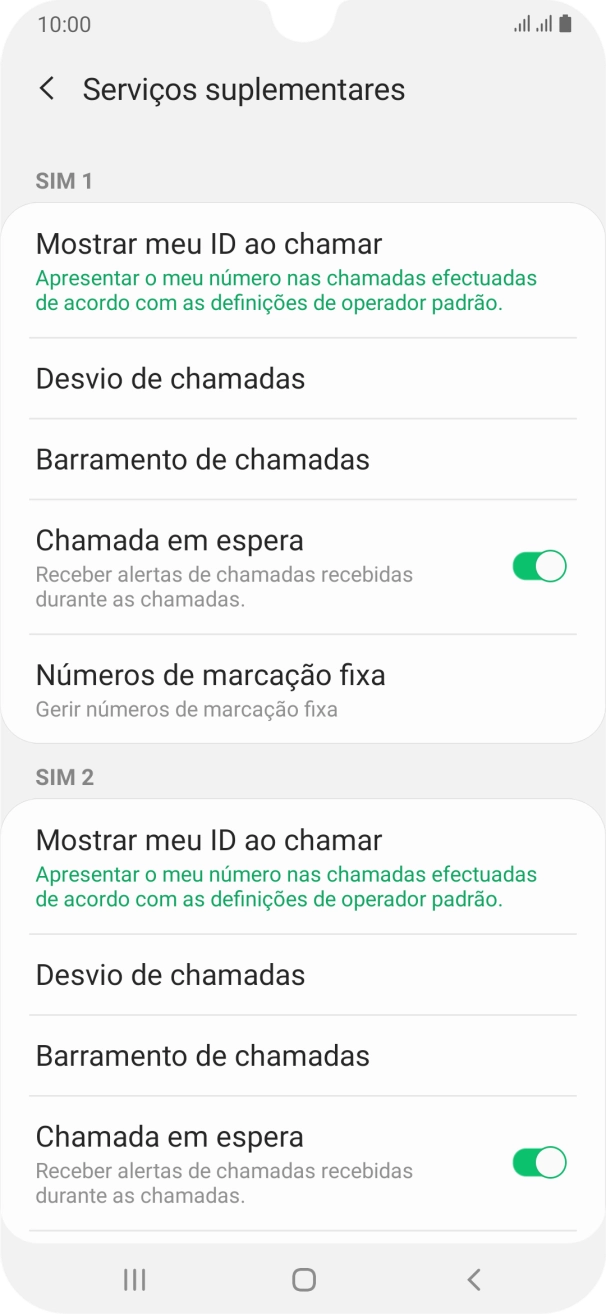 Prima Números de marcação fixa sob o cartão SIM pretendido.