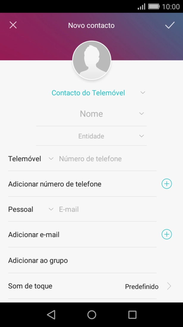 Prima a lista suspensa da lista de contactos.
