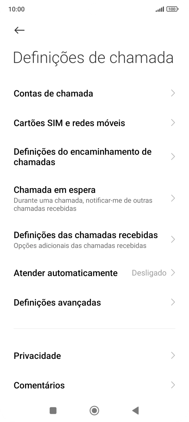 Prima Definições do encaminhamento de chamadas.