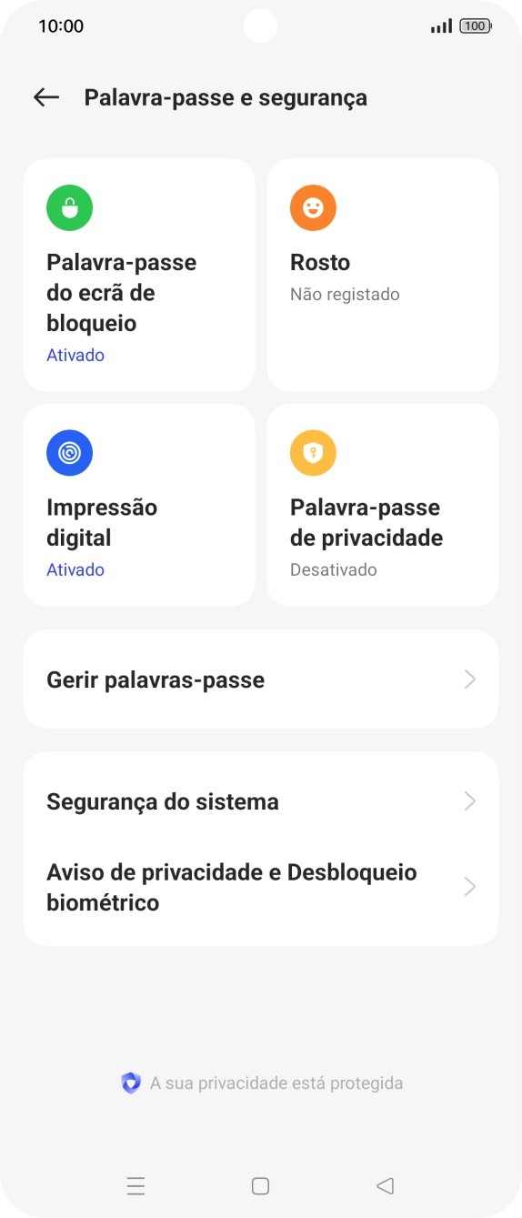 Prima Palavra-passe do ecrã de bloqueio e introduza o código adicional de bloqueio do telefone que criou anteriormente.