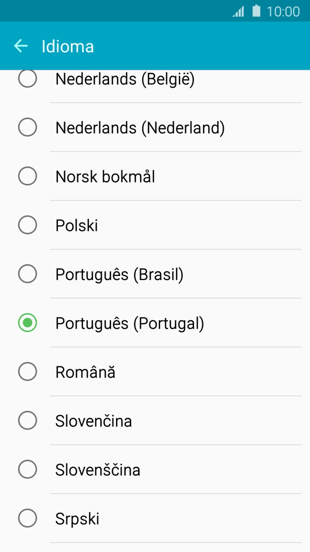 Prima o idioma pretendido.