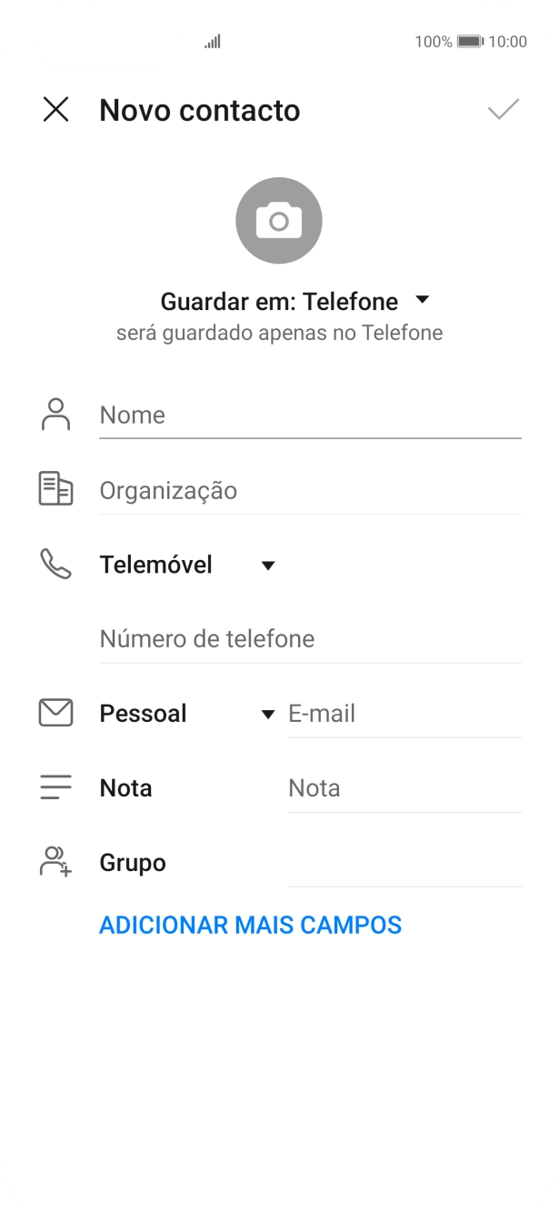 Prima a lista suspensa da lista de contactos.