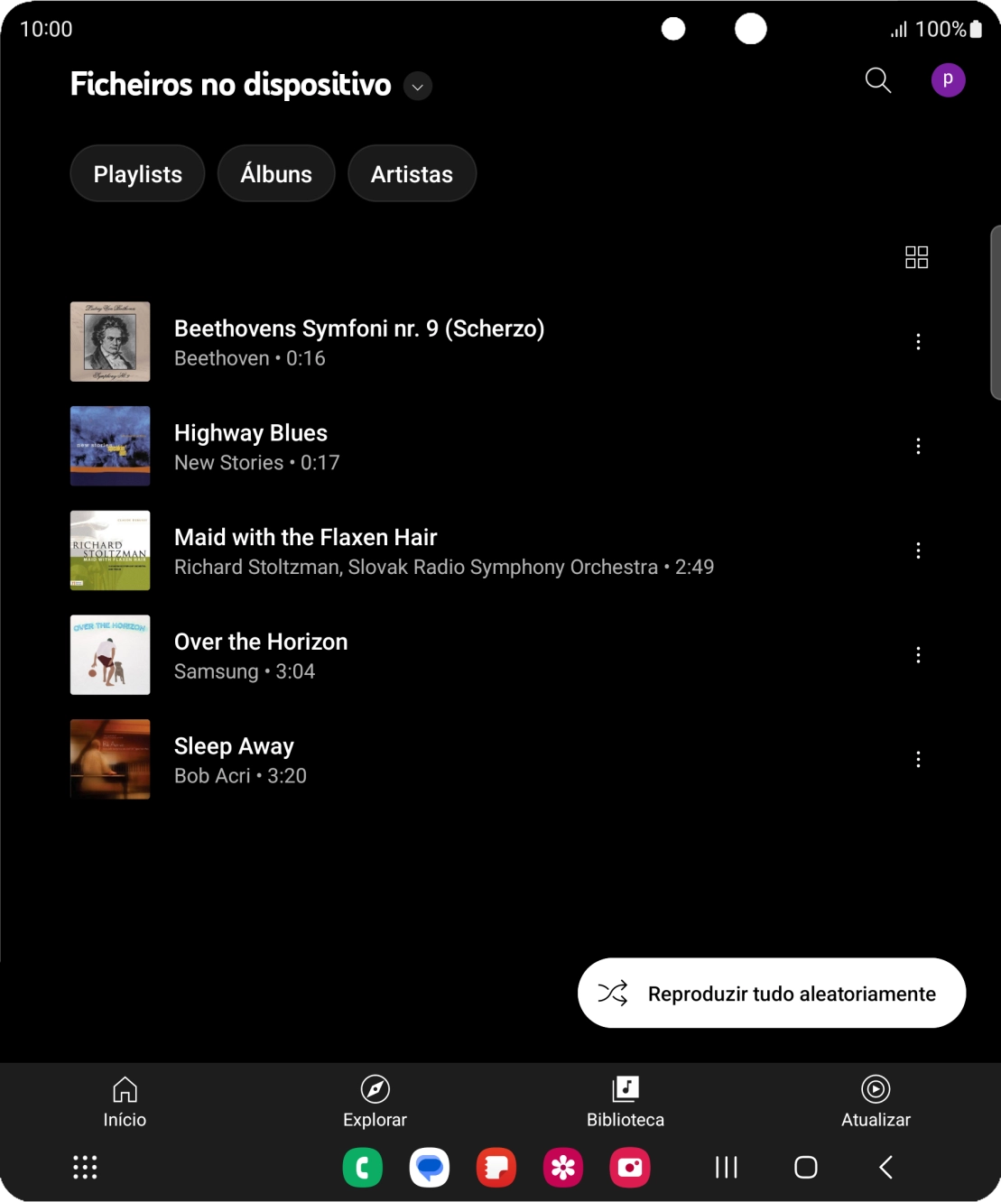 Prima o ficheiro de música pretendido.