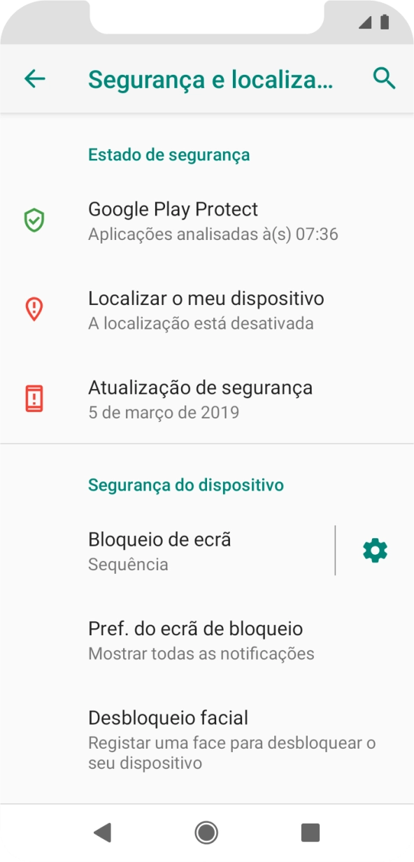 Prima Bloqueio de ecrão e introduza o código de bloqueio do telefone atual.