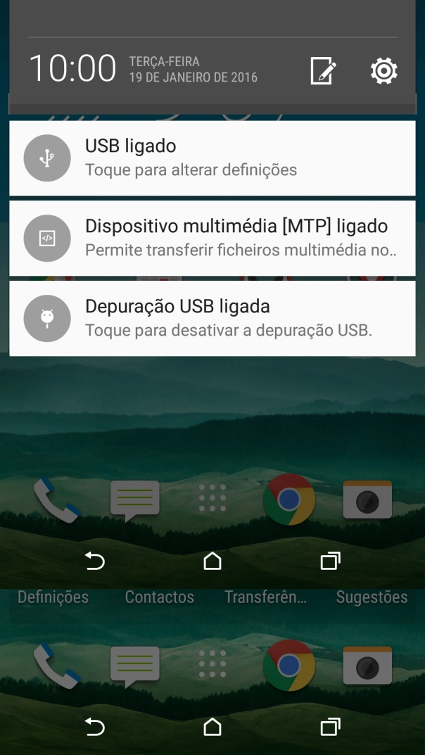 Prima o ícone de definições.