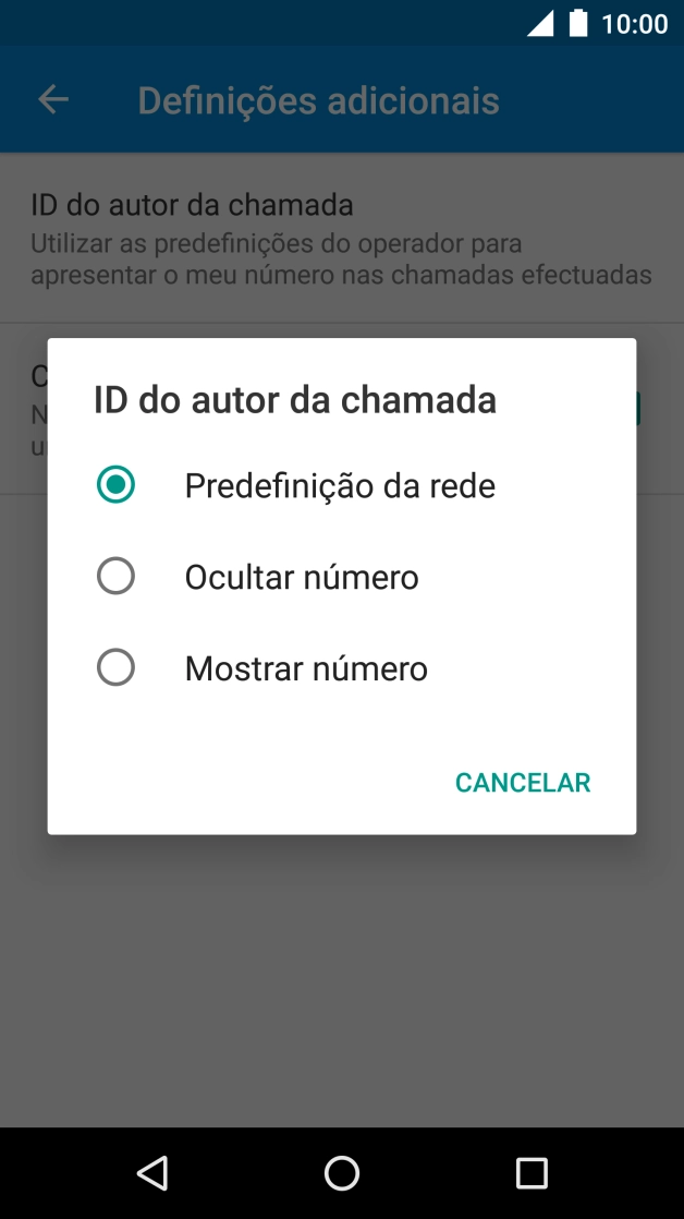Prima Mostrar número para ativar a visualização do seu número.