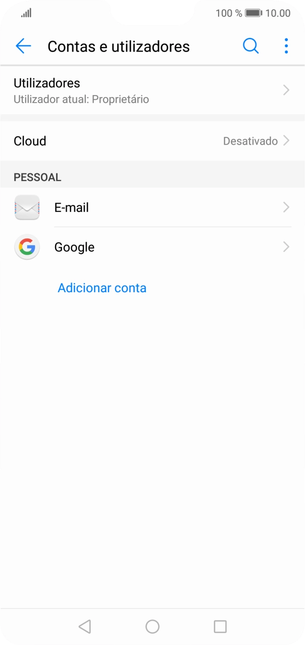 Prima o ícone de menu.