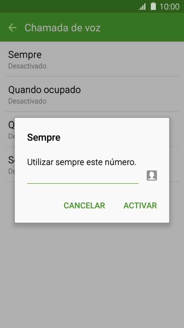 Introduza 123 e prima ACTIVAR.