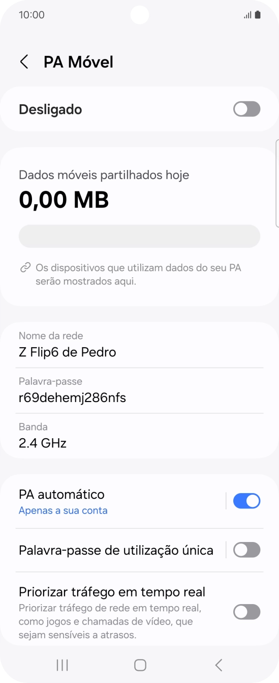 Prima Nome da rede.