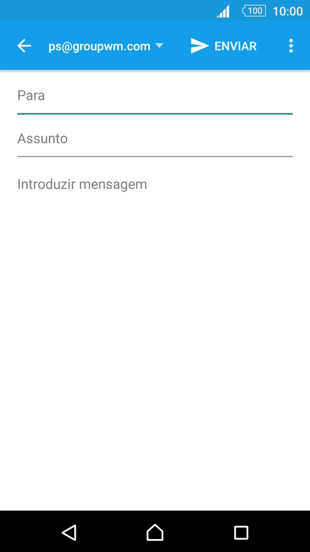 Prima Para e introduza as primeiras letras do nome do destinatário.