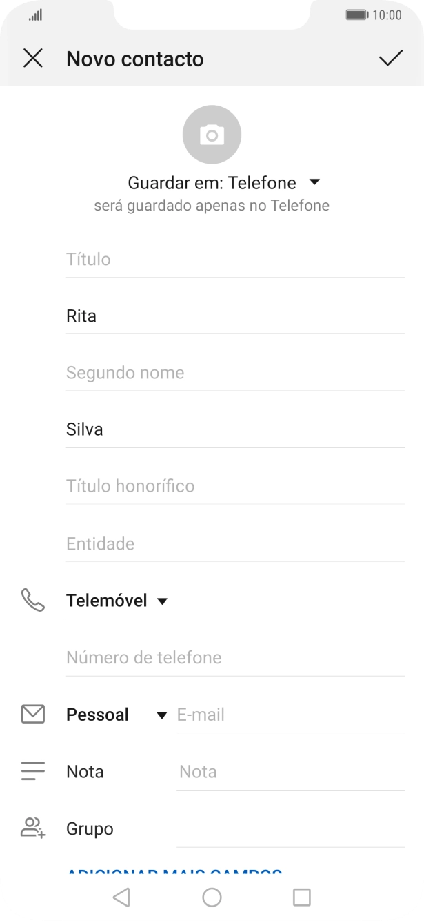 Prima Número de telefone e introduza o número de telefone pretendido.