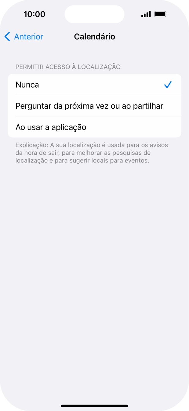 Prima a definição pretendida para ativar ou desativar a função.
