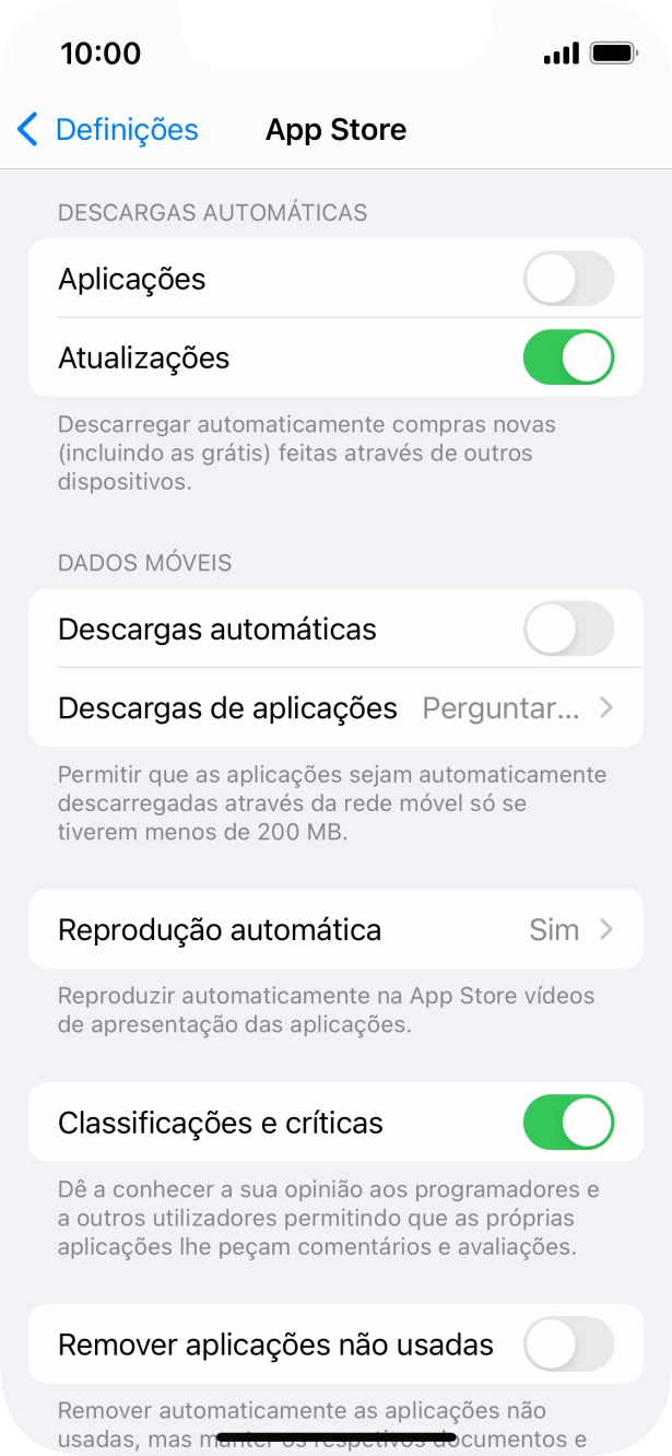 Prima o indicador junto aos tipos de conteúdo pretendidos para ativar ou desativar a função.
