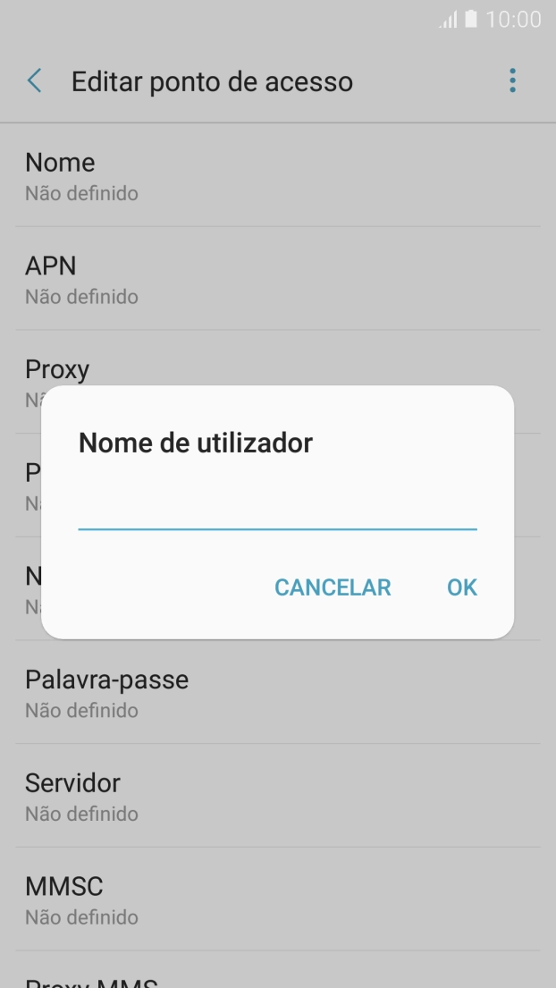 Introduza vodafone e prima OK.