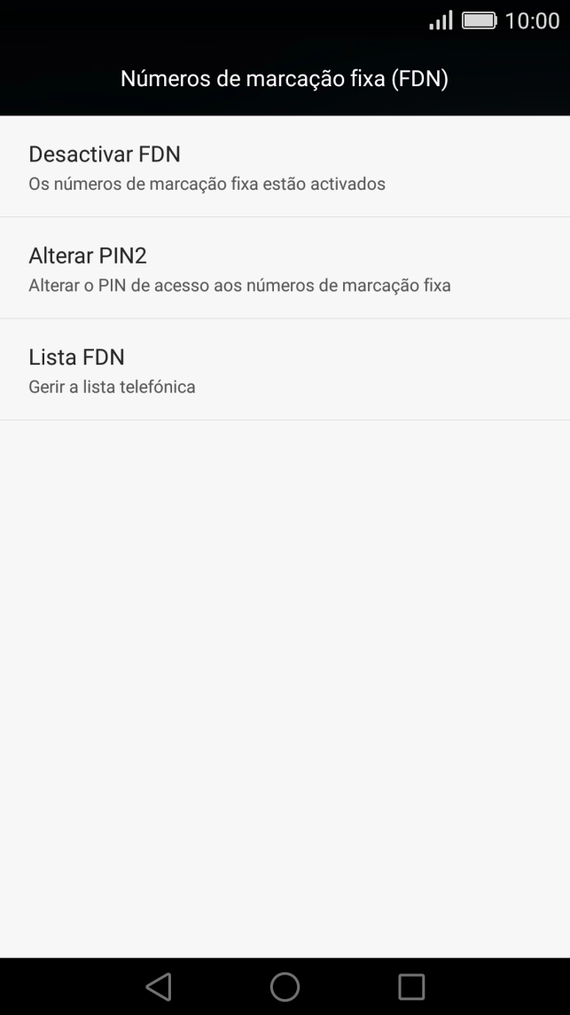 Prima Desactivar FDN para desativar a marcação permitida.