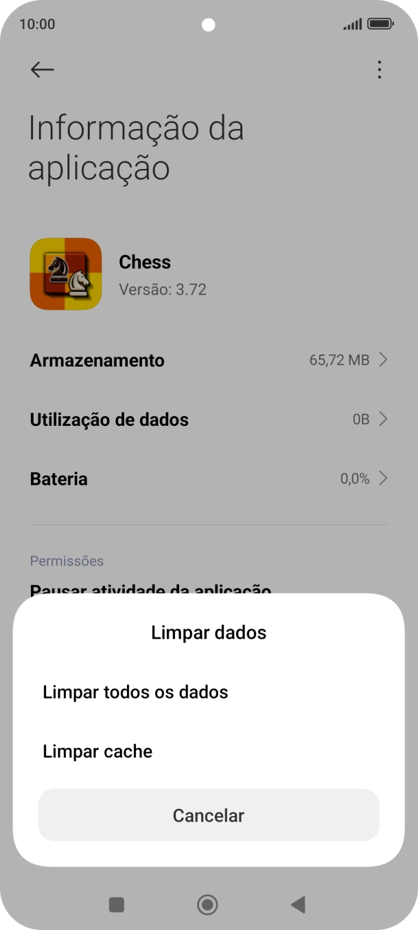 Prima Limpar cache.
