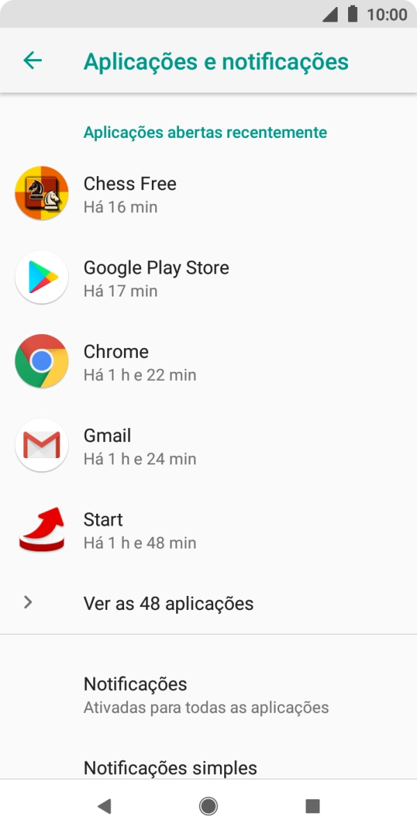 Prima a app pretendida.
