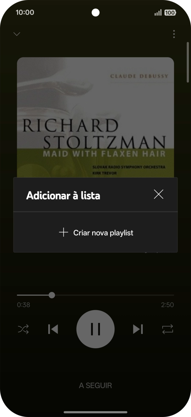 Prima Criar nova playlist.