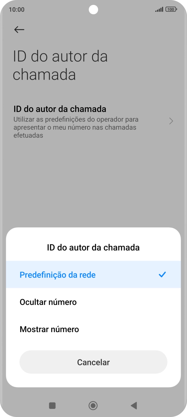Prima Mostrar número para ativar a visualização do seu número.