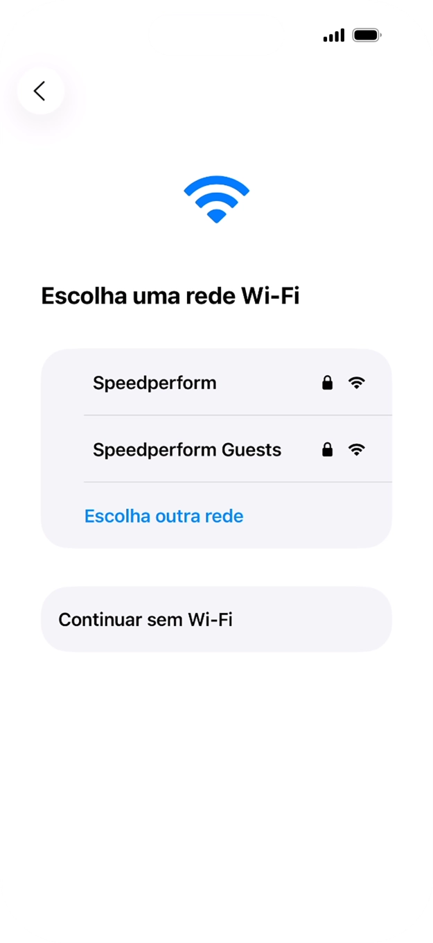 Prima a rede Wi-Fi pretendida.
