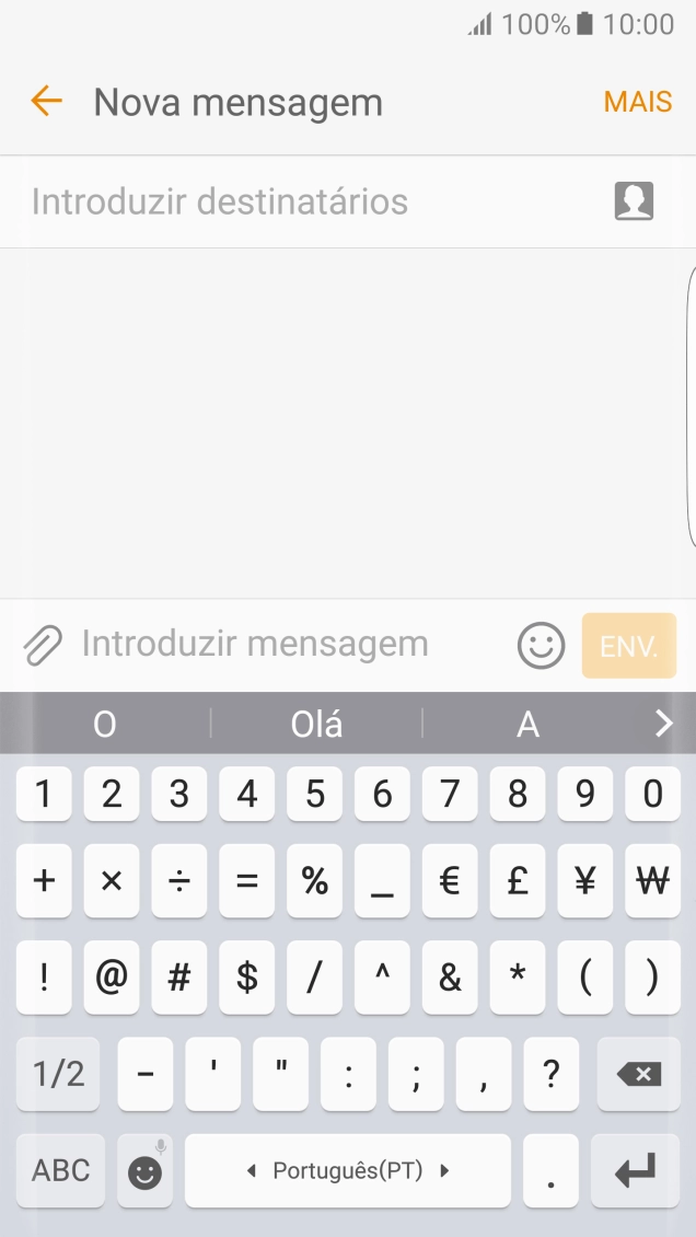 Prima os algarismos ou os caracteres especiais pretendidos.