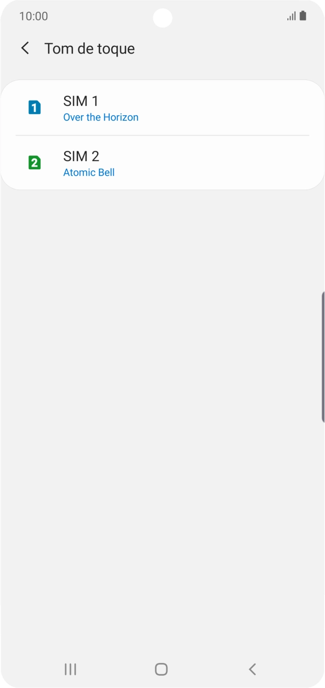Prima o nome do cartão SIM.