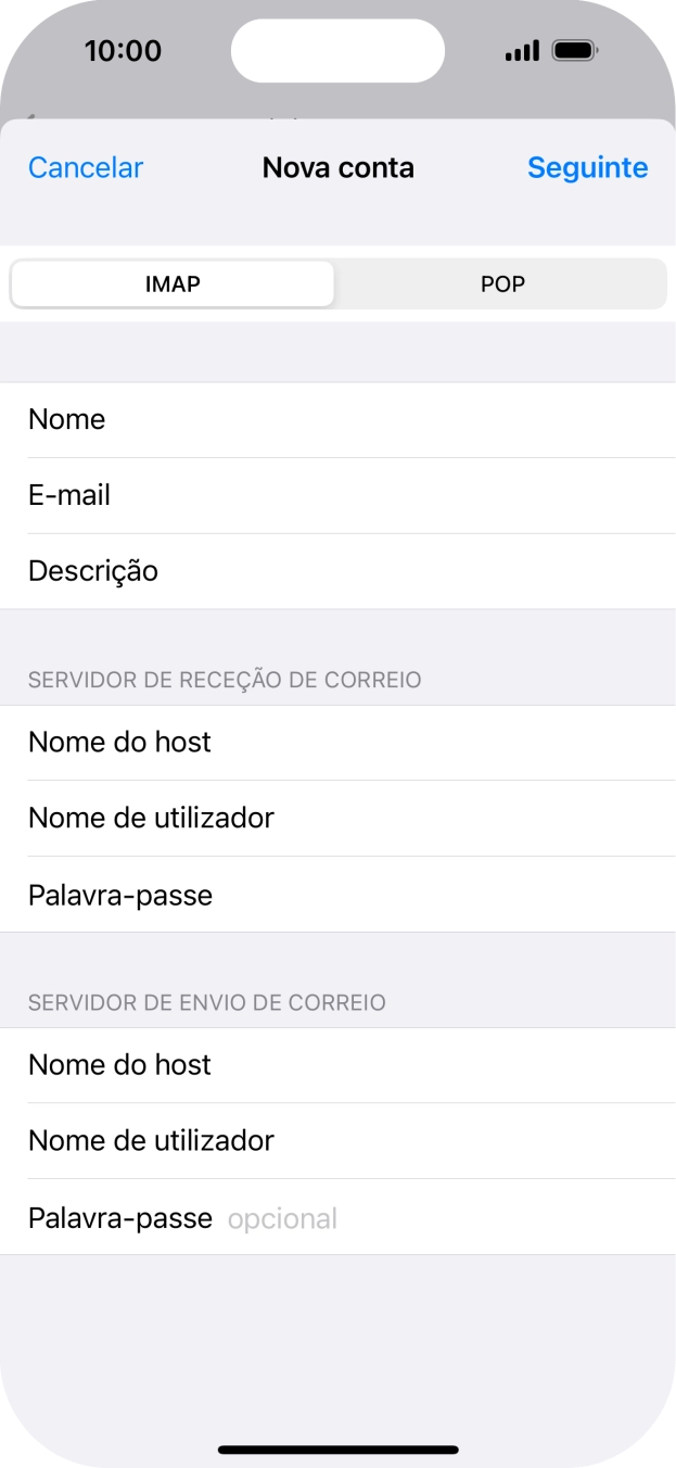 Prima Palavra-passe e introduza a password da sua conta de e-mail.