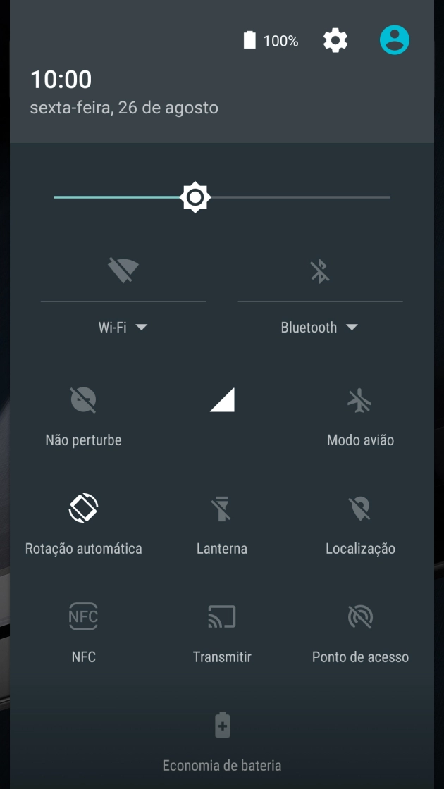 Prima o ícone de definições.