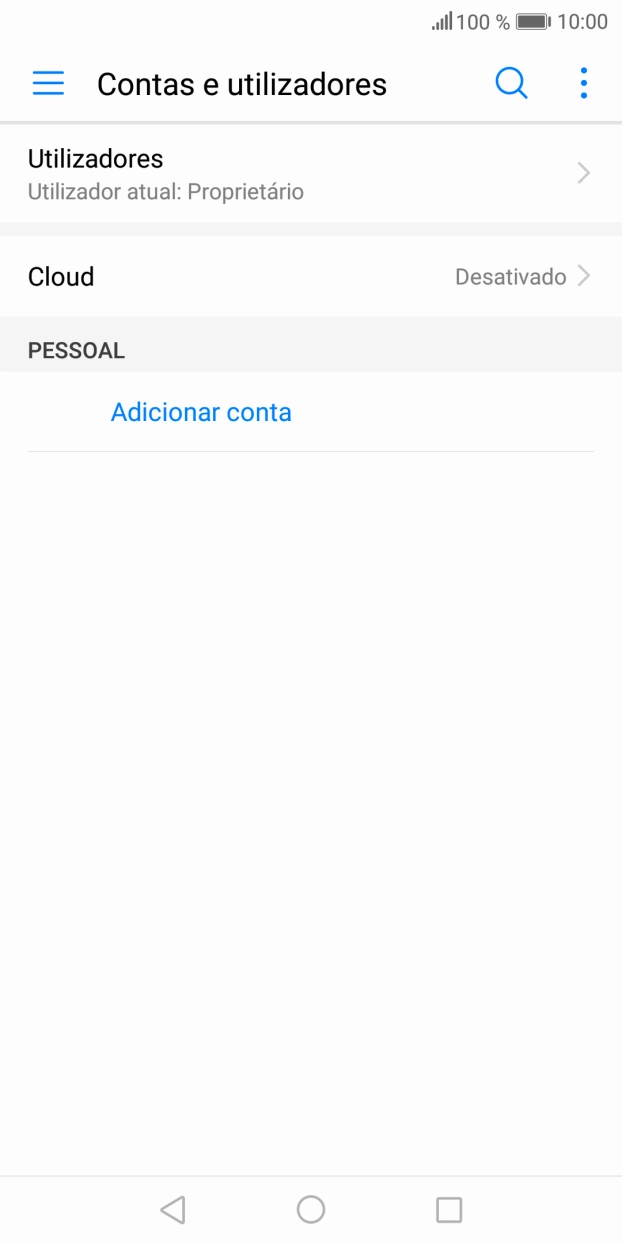 Prima Adicionar conta.