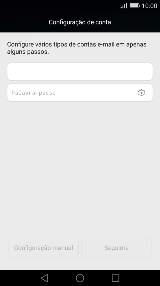 Prima Palavra-passe e introduza a password da sua conta de e-mail.